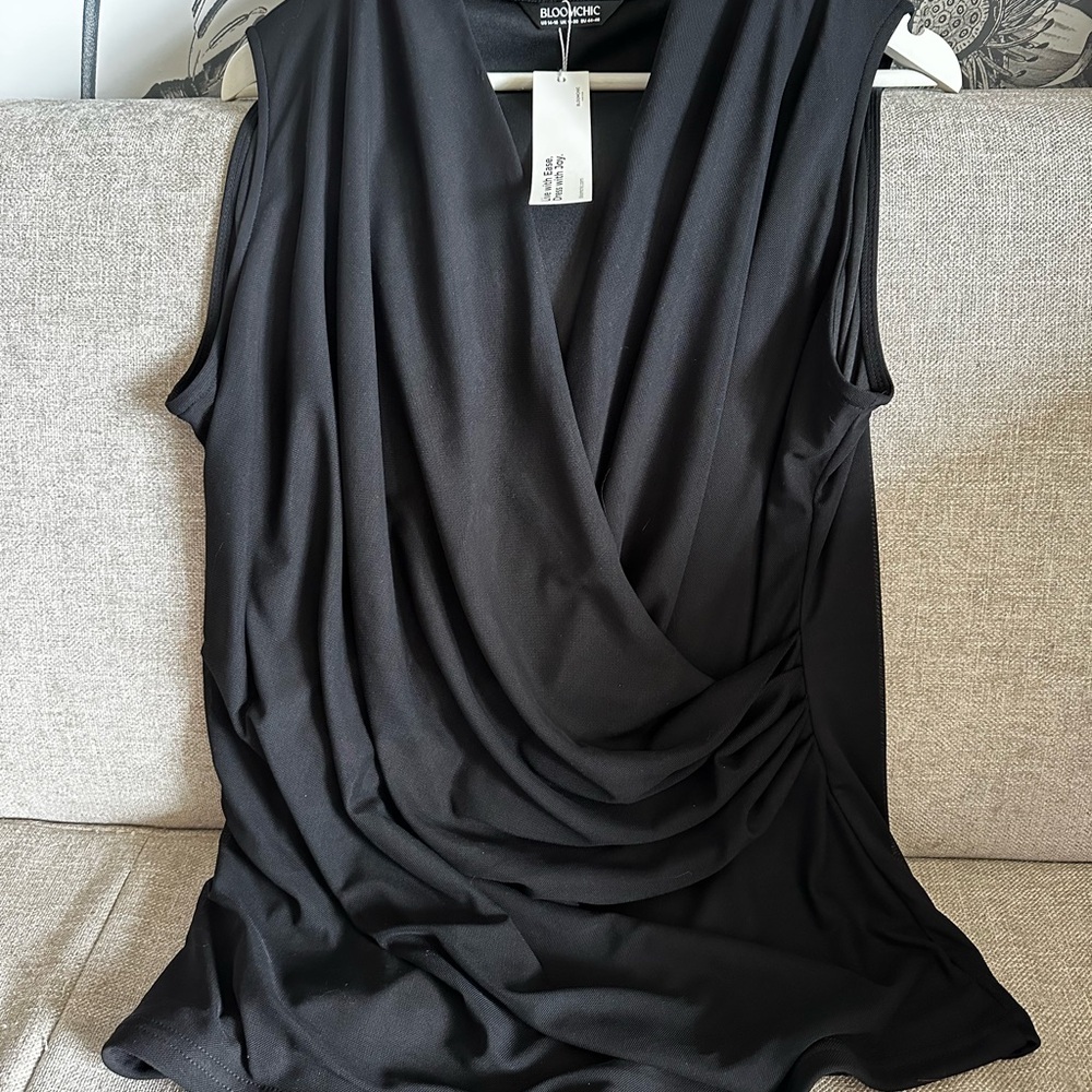 Black BCBGMAXAZRIA Women's Drape Top